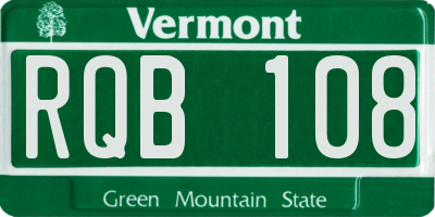 VT license plate RQB108