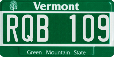 VT license plate RQB109