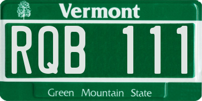 VT license plate RQB111