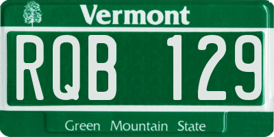 VT license plate RQB129