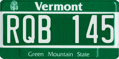 VT license plate RQB145
