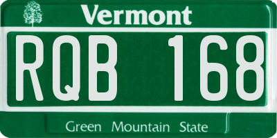 VT license plate RQB168