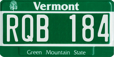 VT license plate RQB184