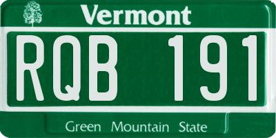 VT license plate RQB191