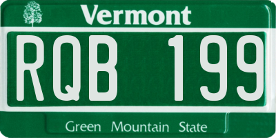 VT license plate RQB199
