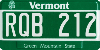 VT license plate RQB212