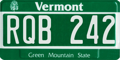 VT license plate RQB242