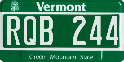 VT license plate RQB244