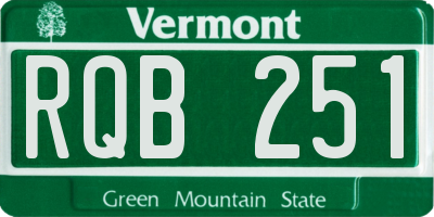VT license plate RQB251