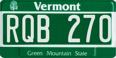 VT license plate RQB270