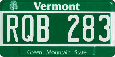 VT license plate RQB283