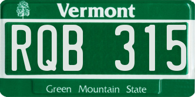 VT license plate RQB315