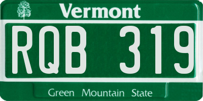 VT license plate RQB319