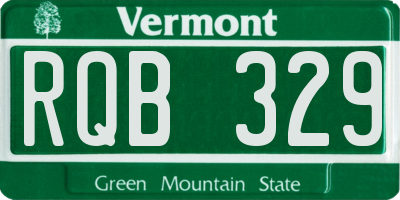 VT license plate RQB329