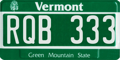 VT license plate RQB333