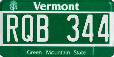 VT license plate RQB344