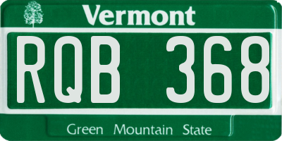 VT license plate RQB368