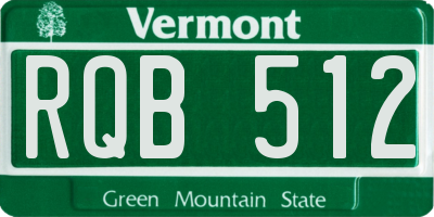 VT license plate RQB512