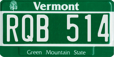 VT license plate RQB514