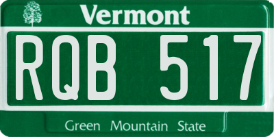 VT license plate RQB517