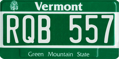 VT license plate RQB557