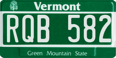 VT license plate RQB582