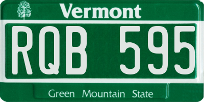 VT license plate RQB595