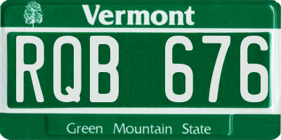 VT license plate RQB676