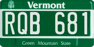 VT license plate RQB681