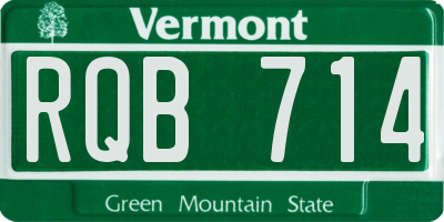 VT license plate RQB714