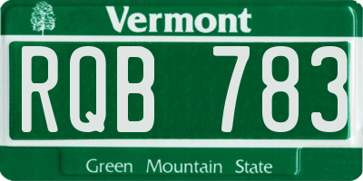 VT license plate RQB783