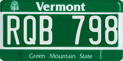 VT license plate RQB798