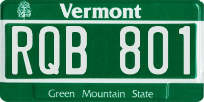 VT license plate RQB801