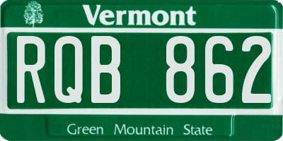 VT license plate RQB862
