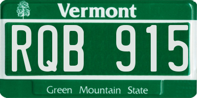 VT license plate RQB915