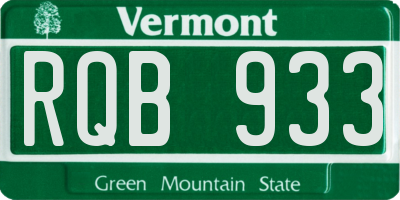 VT license plate RQB933