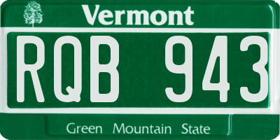 VT license plate RQB943