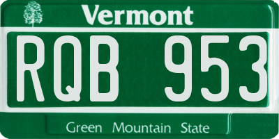 VT license plate RQB953
