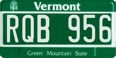 VT license plate RQB956