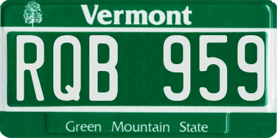 VT license plate RQB959