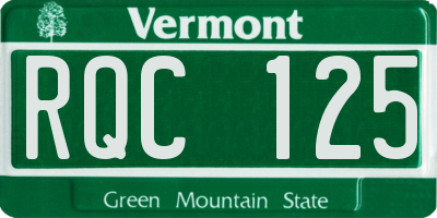 VT license plate RQC125