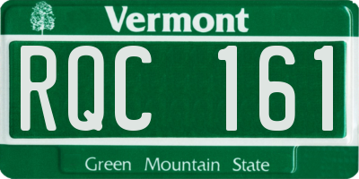 VT license plate RQC161