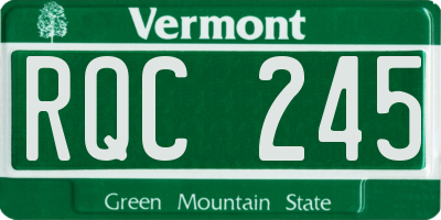 VT license plate RQC245