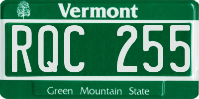 VT license plate RQC255