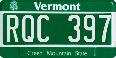 VT license plate RQC397