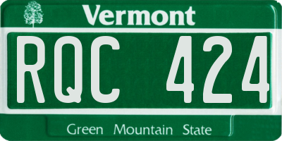 VT license plate RQC424