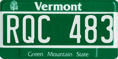 VT license plate RQC483