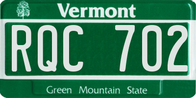 VT license plate RQC702