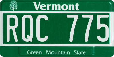 VT license plate RQC775