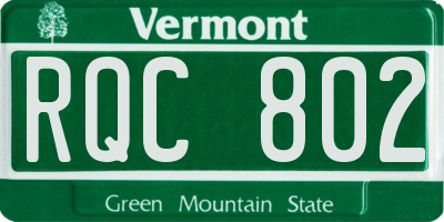 VT license plate RQC802